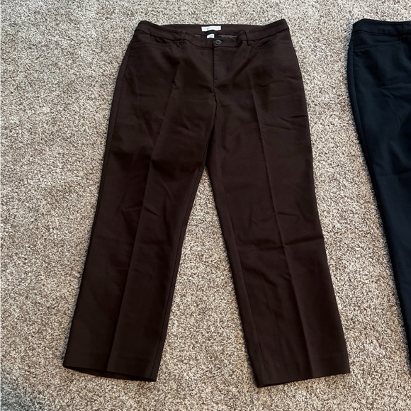 2 Pair Christopher & Banks Dress Pants Size 12 Short Brown & Black Straight leg - Picture 2 of 12